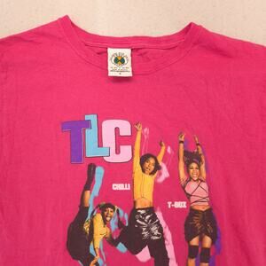 TLC Band Crew Neck Graphic Short Sleeve T Shirt Womens Size Small S Pink